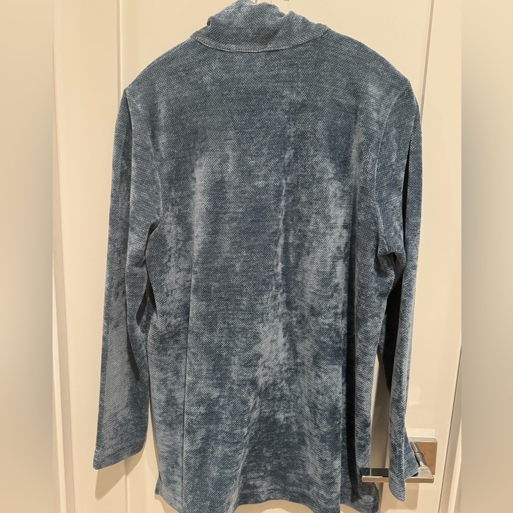 Soft Surroundings St. Germain Pullover Sweater 3/4 Button Blue gray bohemian - Picture 6 of 10